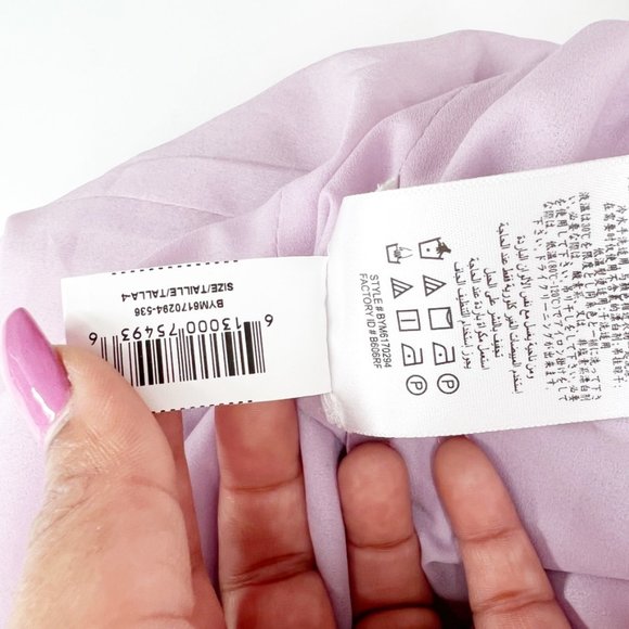 BCBGMAXAZRIA Crepe Notched Strapless V gown Lavender Size 4 NWT - Picture 11 of 13